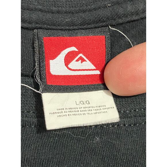 Quiksilver Long Sleeve T-Shirt Men’s Size L Vintage Center Logo Front + Back - Picture 5 of 7